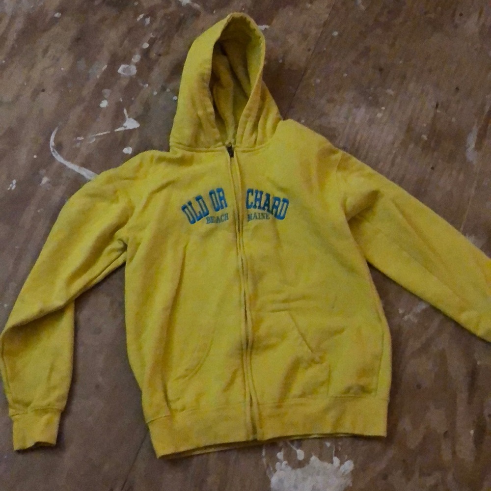yellow zip up hoodie